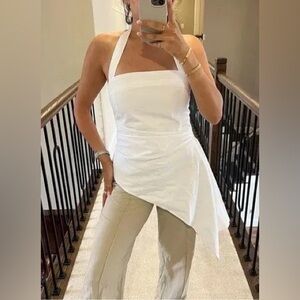 Zara Asymmetric Halter Tie Top